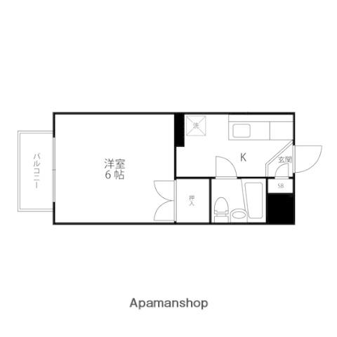 コーポ川内(1K/4階)の間取り写真