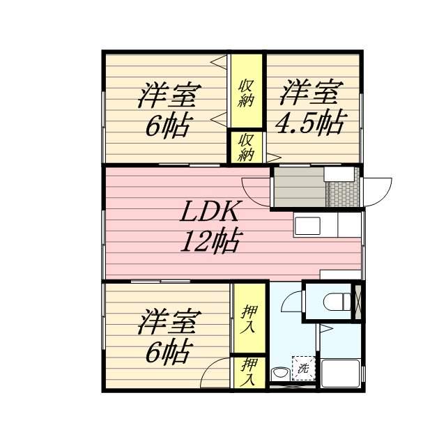CHルモンド(3LDK/2階)の間取り写真