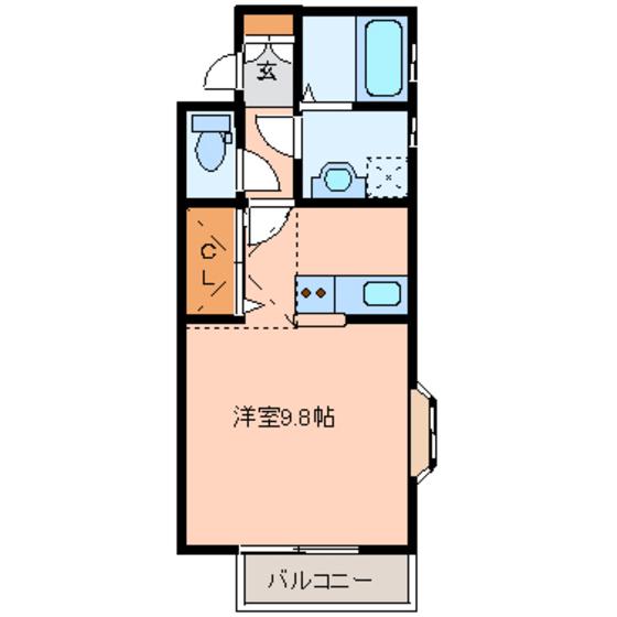 グラン597(ワンルーム/1階)の間取り写真