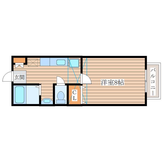 クレール成田(1K/1階)の間取り写真