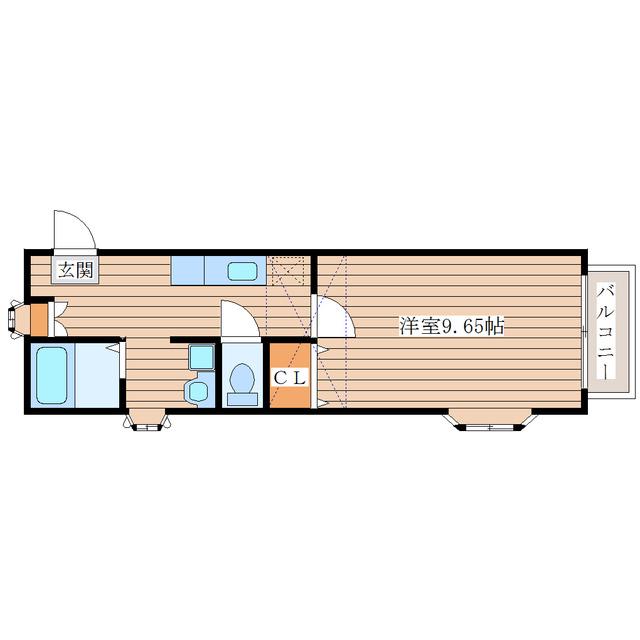 シュクール宮弐番館(1K/2階)の間取り写真