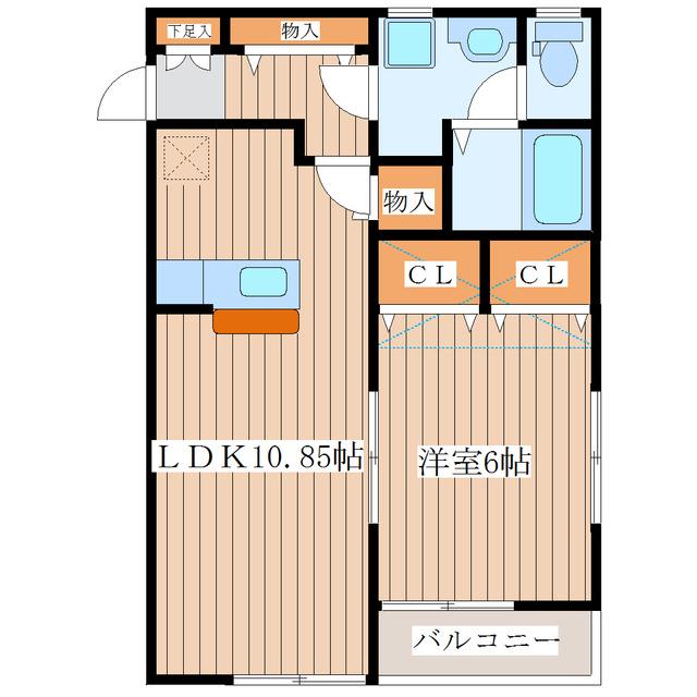 オリゾンG弐番館(1LDK/2階)の間取り写真