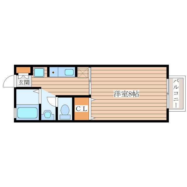 グリーンヒルズ八乙女(1K/1階)の間取り写真