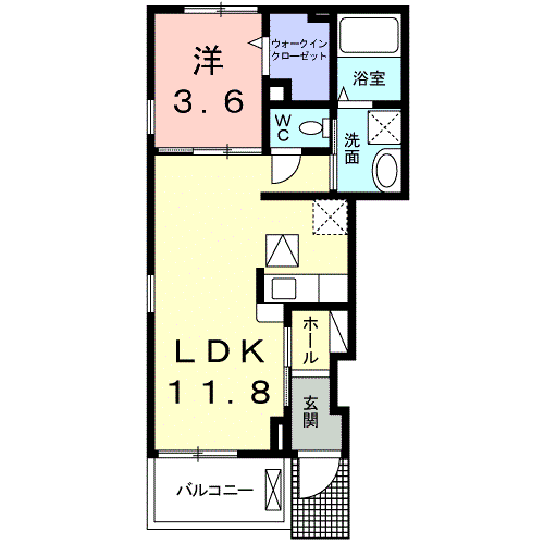 メゾン・ルミエール(1LDK/1階)の間取り写真