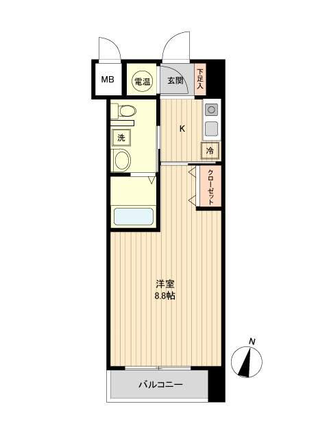 アントラ立町(1K/9階)の間取り写真