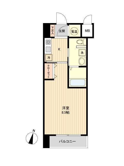 アントラ立町(1K/2階)の間取り写真