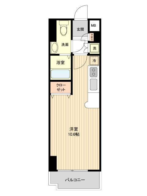 レジディア仙台本町(ワンルーム/3階)の間取り写真