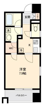 ヴィアーレ北目町(1K/4階)の間取り写真