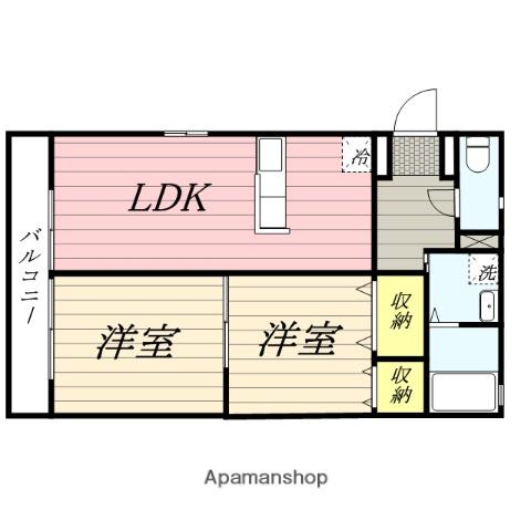 ハイムアルファ(2LDK/1階)の間取り写真
