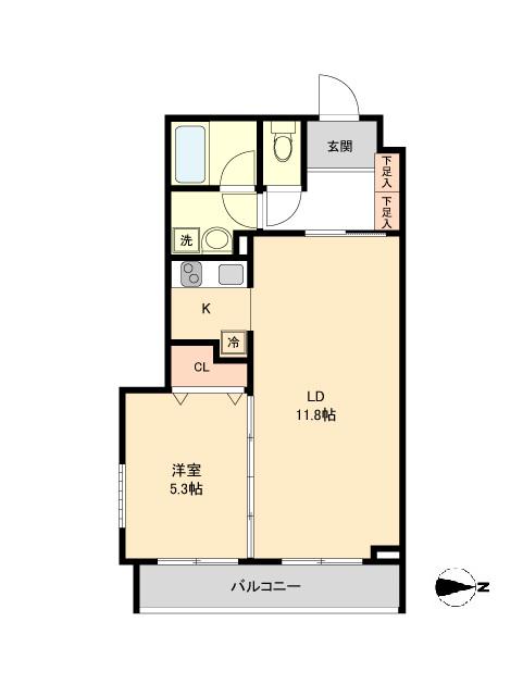 SーFORT泉中央(1LDK/3階)の間取り写真