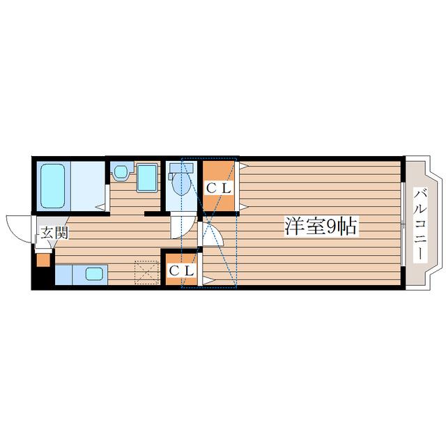 SUNHILLS南光台(1K/1階)の間取り写真