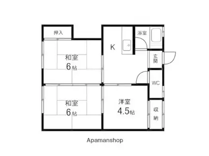 沼田荘(3K/1階)の間取り写真