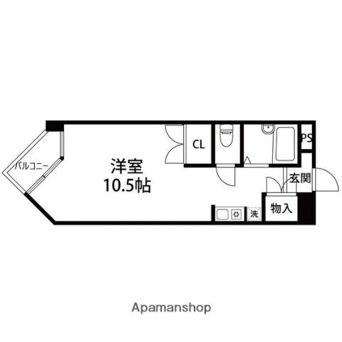 VIP仙台二日町(ワンルーム/4階)の間取り写真