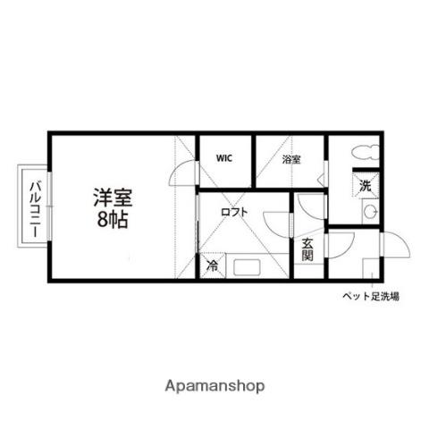 エボルシオン柏木(1K/2階)の間取り写真