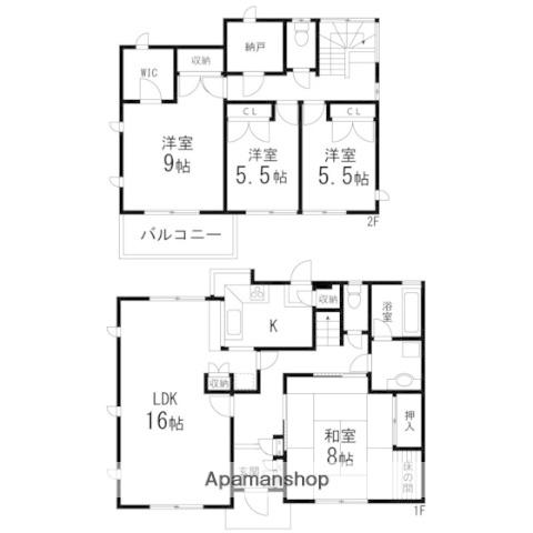 宮城県仙台市泉区 2階建 築33年(4LDK)の間取り写真