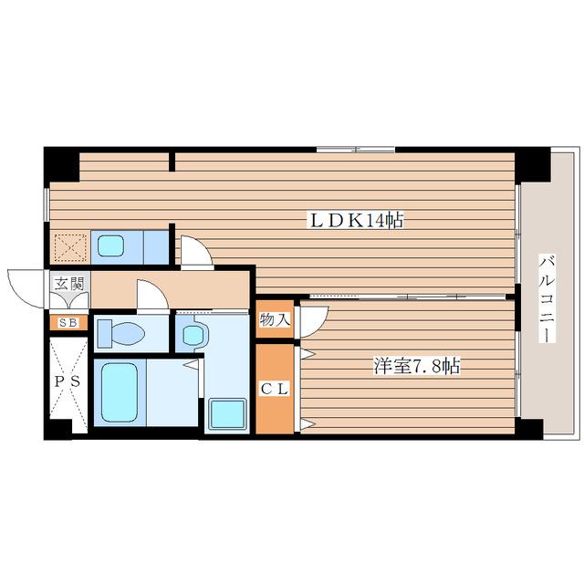 パームクレスト高森(1LDK/4階)の間取り写真