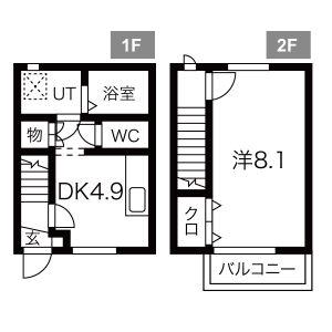 BEFINE 六丁の目東 A棟(1DK/1階)の間取り写真