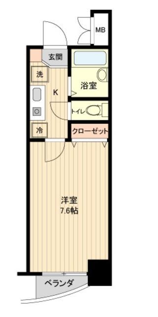 LA DOUCEUR宮町(1K/7階)の間取り写真