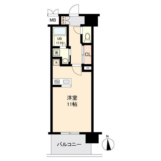 LASANTE榴岡公園(ワンルーム/11階)の間取り写真