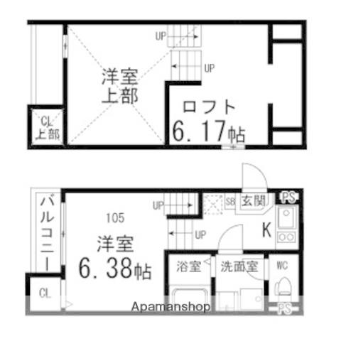 ARCOBALENO(1K/1階)の間取り写真