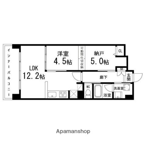 ペアレス仙台泉中央(1LDK/1階)の間取り写真