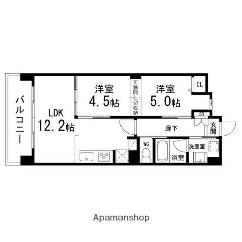 ペアレス仙台泉中央(2LDK/2階)の間取り写真