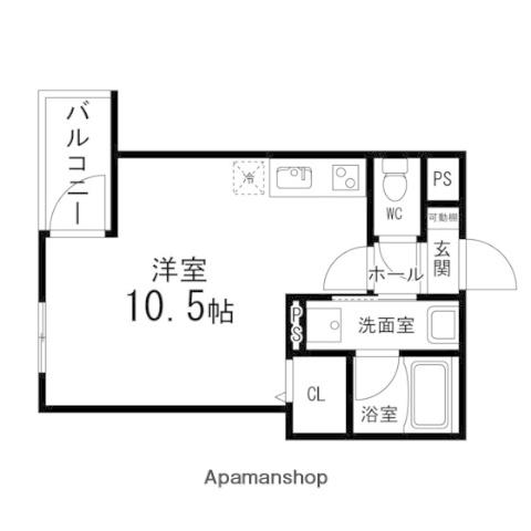 サンシャインレジデンス(ワンルーム/1階)の間取り写真