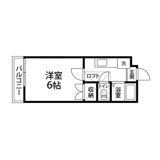 プリンセス桜ケ丘(1K/1階)の間取り写真