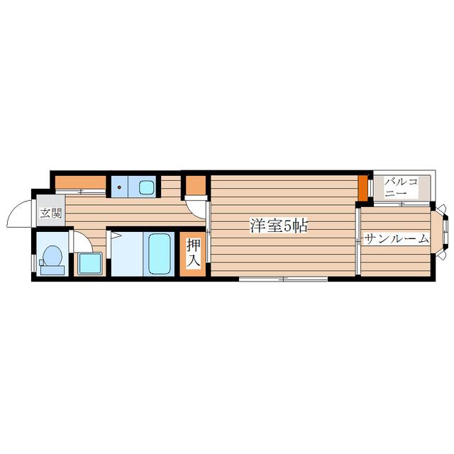 エクセランスド旭ヶ丘(1K/1階)の間取り写真