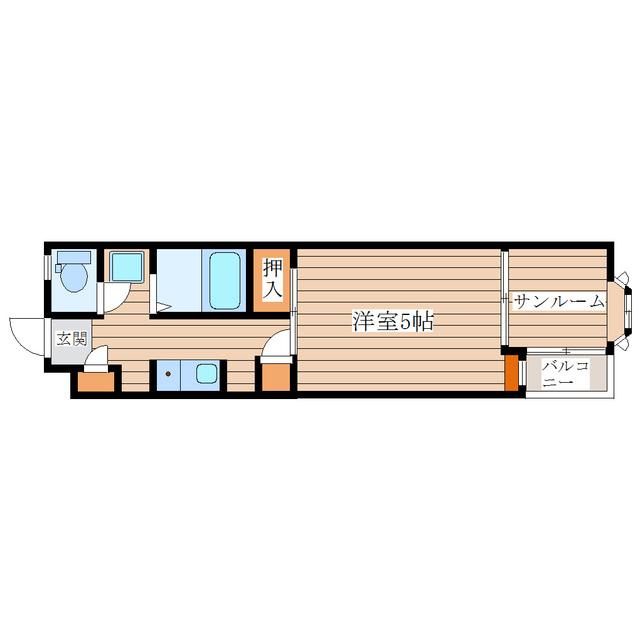 エクセランスド旭ヶ丘(1K/1階)の間取り写真