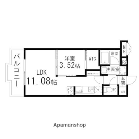 カーサヴェルデ高森(1LDK/2階)の間取り写真