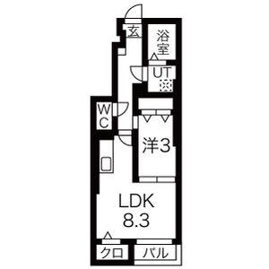BEFINE吉岡北(1LDK/1階)の間取り写真