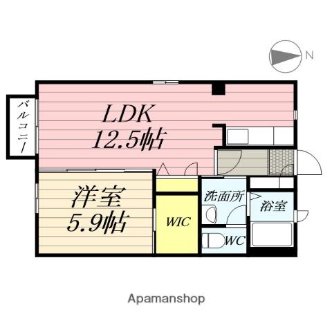 アスールコート3(1LDK/2階)の間取り写真