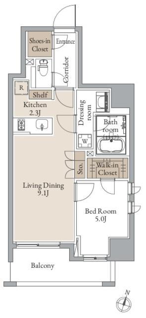 シーズンフラッツ青葉通一番町(1LDK/7階)の間取り写真