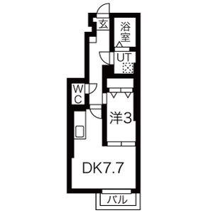 ドリームポート富谷(1DK/1階)の間取り写真