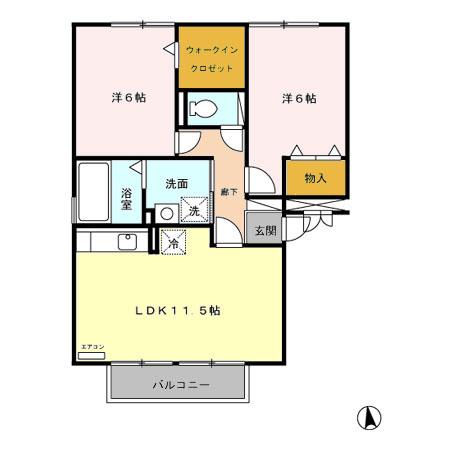 シェレンバーム(2LDK/3階)の間取り写真