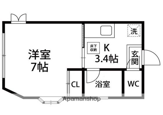 コスモランド八乙女(1K/1階)の間取り写真