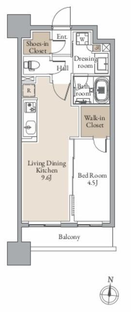 レジディア仙台北四番丁プレイス(1LDK/8階)の間取り写真