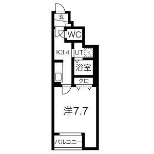 ALIVIO幸町II(1K/1階)の間取り写真