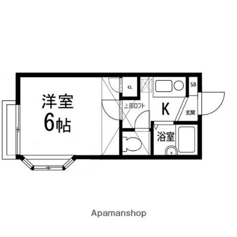 ロフティ子平町Ⅱ(1K/2階)の間取り写真