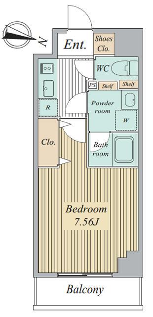 トゥールタ春日町(1K/4階)の間取り写真