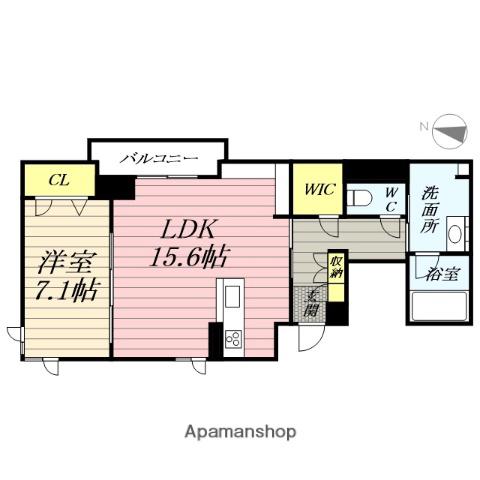 ベレオ花京院(1LDK/3階)の間取り写真