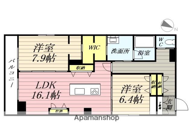 MAISON東二番丁(2LDK/2階)の間取り写真
