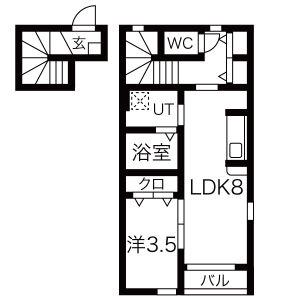 VOGUE HOUSE F(1LDK/2階)の間取り写真