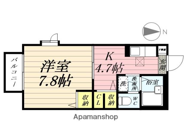 マンハイムⅢ(1K/1階)の間取り写真