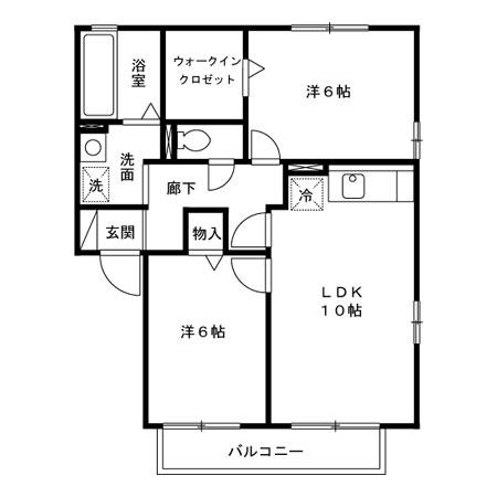 リビングタウン将監ABCDE(2LDK/2階)の間取り写真