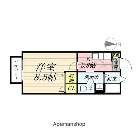 シャーメゾン木町(1K/1階)の間取り写真