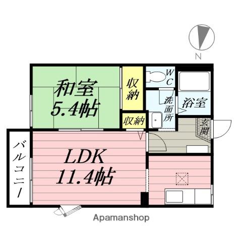 メサ・フォレスト2(1LDK/1階)の間取り写真