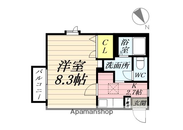 イーストセンダイ(1K/2階)の間取り写真
