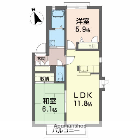 エコープラザⅩ(2LDK/2階)の間取り写真